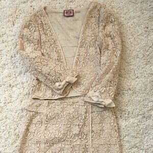 Juicy Couture lace cropped blazer and skirt set